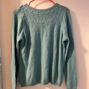 Women's Croft & Barrow Sweater Shirt Light Weight Teal Green Size Medium